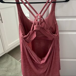 Lululemon tank w built in bra pink/mauve